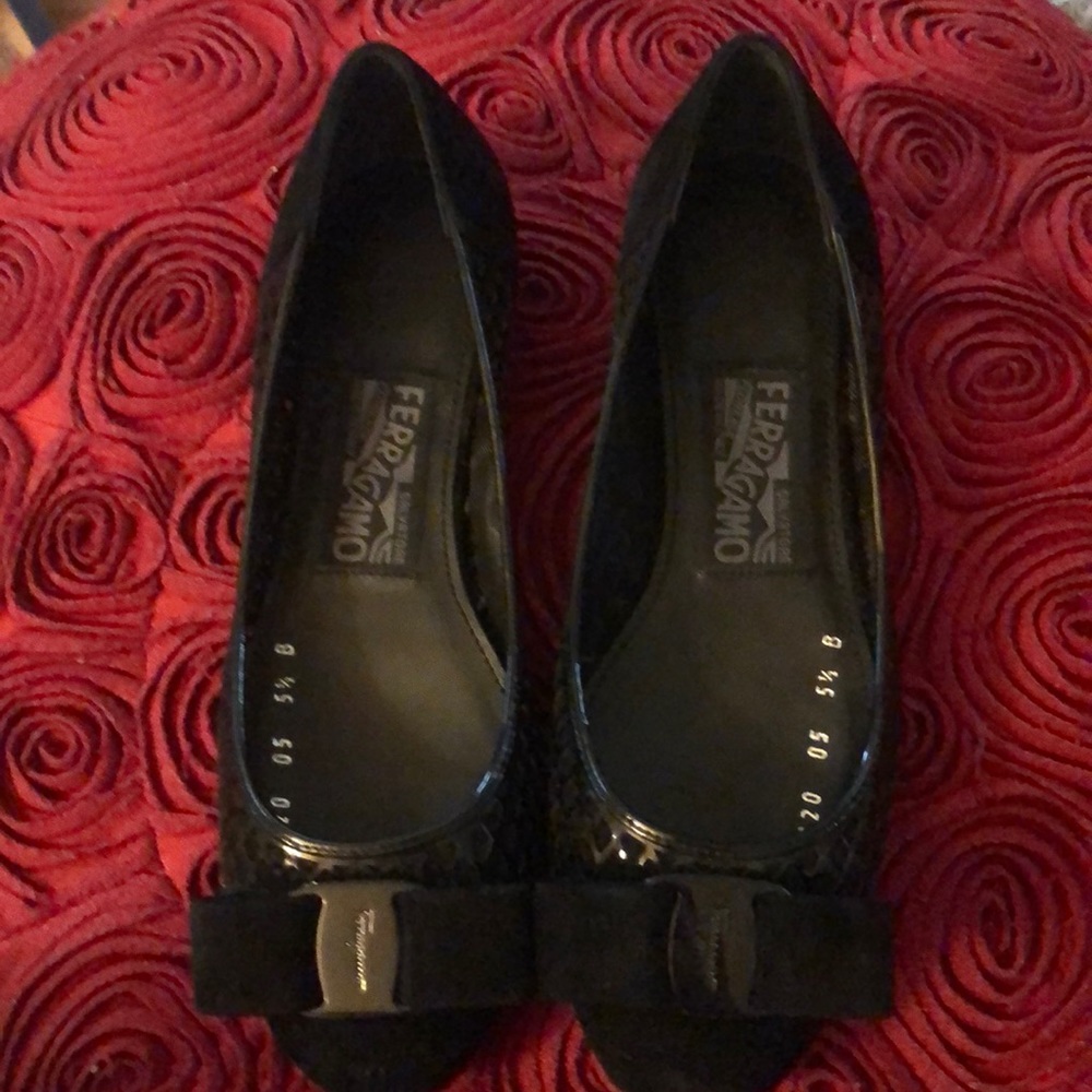 Varina Black Ferragamo Flats